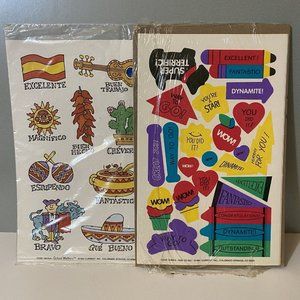 Vintage 1990s Current Inc Spanish & English Reward Stickers